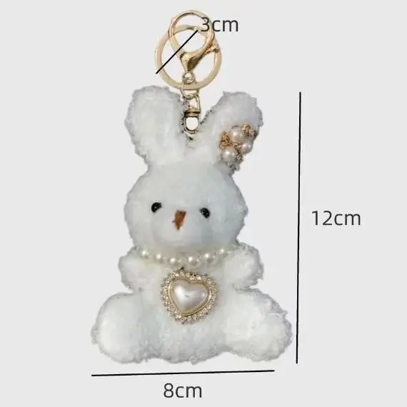 Porte-clés en peluche lapin à longues oreilles pour femmes et filles, mignon de dessin animé, pendentif pour sac à dos Y2K, breloque pour téléphone, sangle cadeau