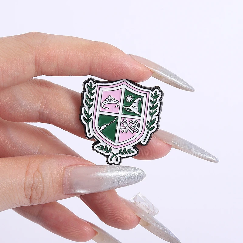 الساحرة الخيال فيلم بروش المينا دبابيس قبعة الساحرة تاج عصا سحرية درع دبابيس الملابس شارة التلبيب مجوهرات هدايا للأصدقاء