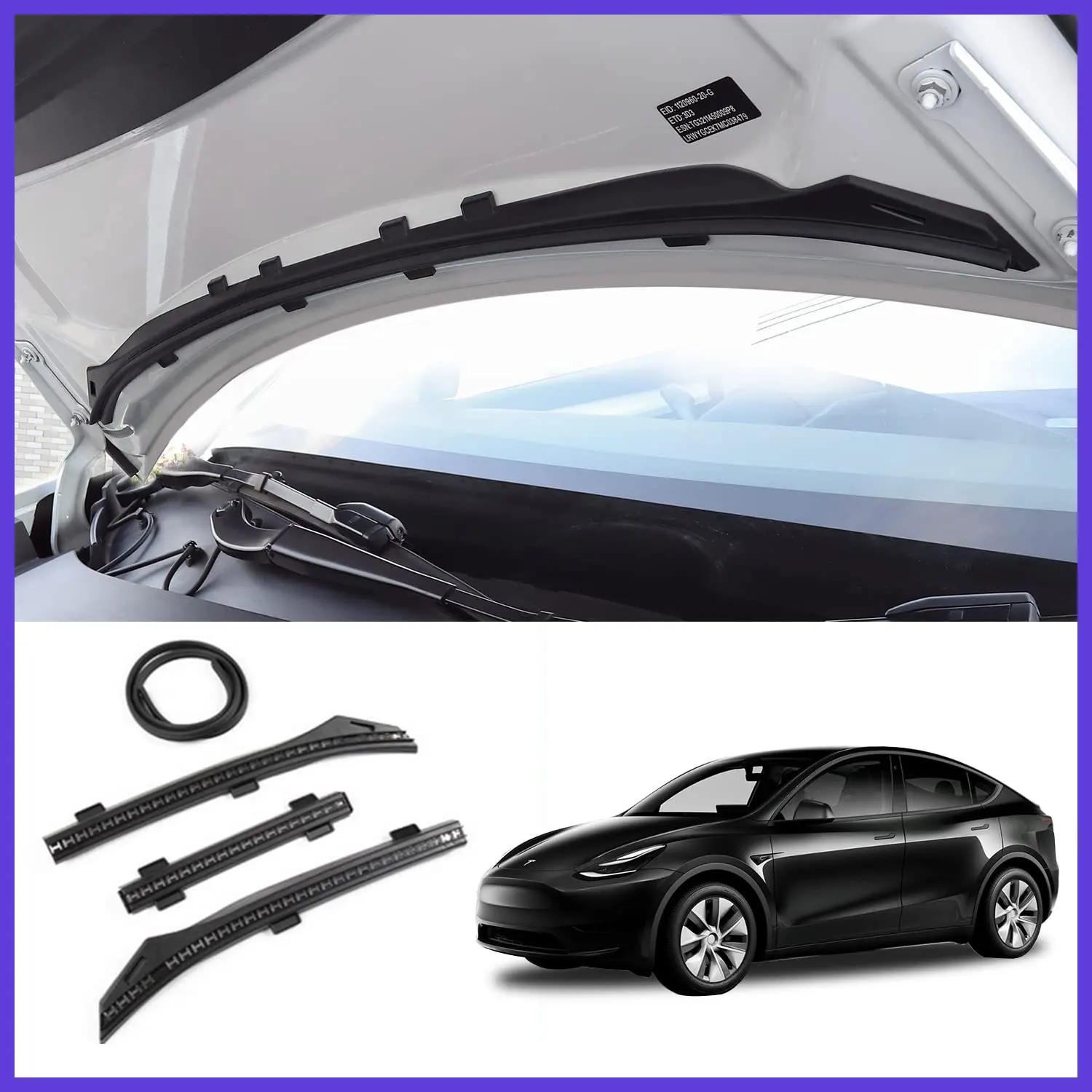 Front Hood Dust Proof Seal Strip For Tesla Model Y 3 Car Accessories Protector Guard Water Strip 2024