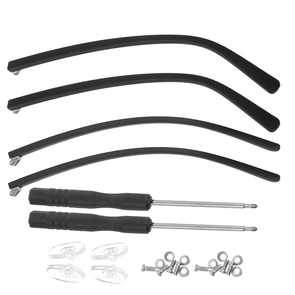 

2 Pairs TR90 Eyeglass Temple Arms Black Replacement Accessories Glasses Frame Legs Metal Durable Universal Repair