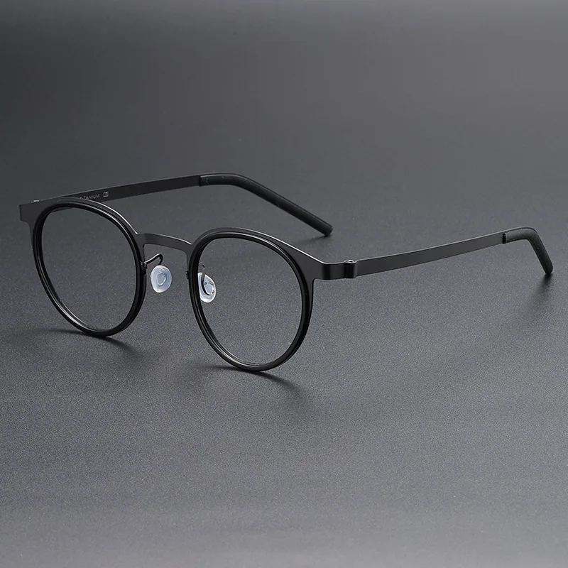 

Ultra-Thin Vintage Oval Glasses Frame Titanium+Acetate Fiber Screwless Hinge Design Optical eyewear