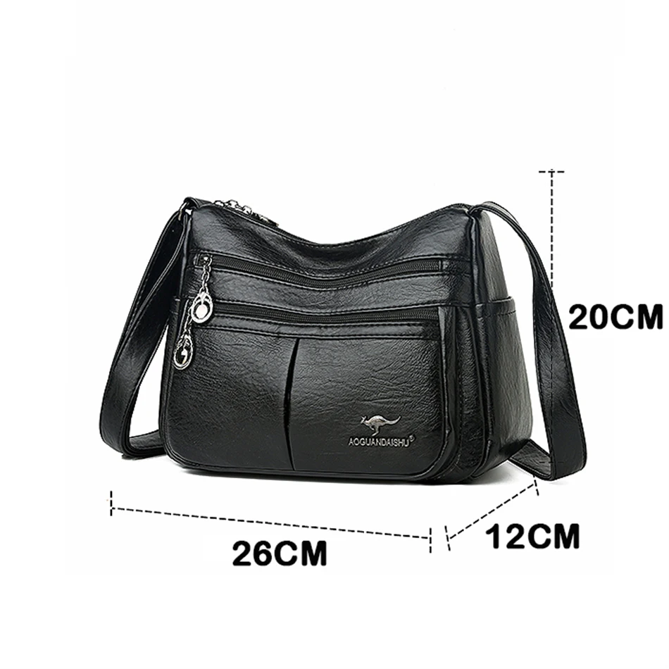 2023 Trend High Quality Women\'s Soft Brand Leather Shoulder Bags Multi-Layer Classic Crossbody Bag Luxury Designer Handbag Purse