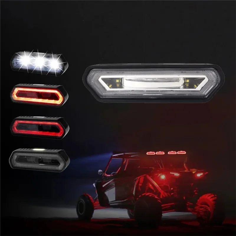 1.75Inch To 2Inch UTV Roll Bar Car SUV LED Tail Light Brake Light for RZR Can Am X3 Yellow