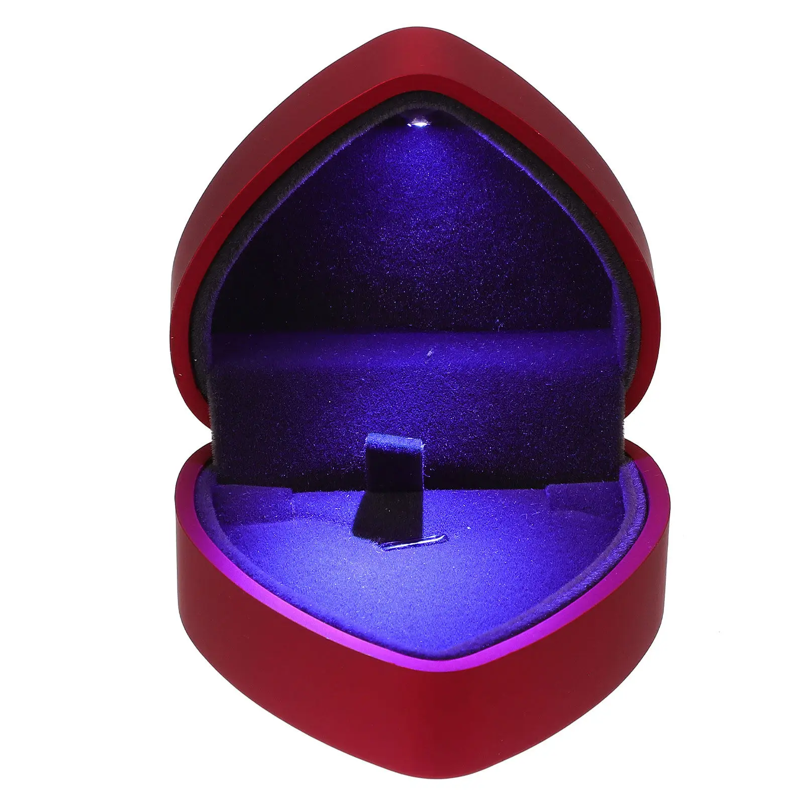 

Heart Shaped Plastic LED Light Jewelry Box Romantic Jewelry Storage Case for Proposal Gift Packing Plastic LED Light Box