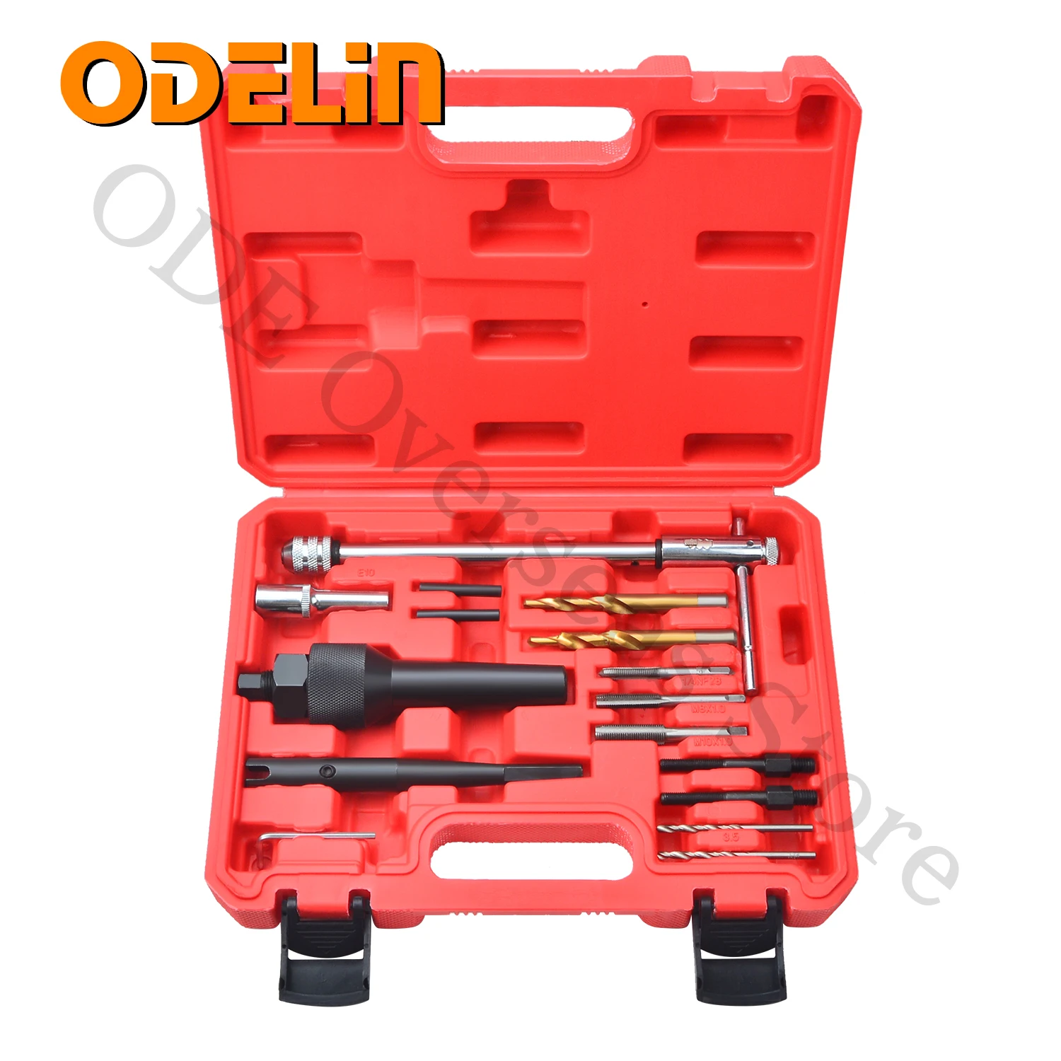 16pc Damaged Glow Plug Removal Remover Thread Repair Drill Wrench Spark Plug Gap Extractor Tool Kit 8MM 10MM