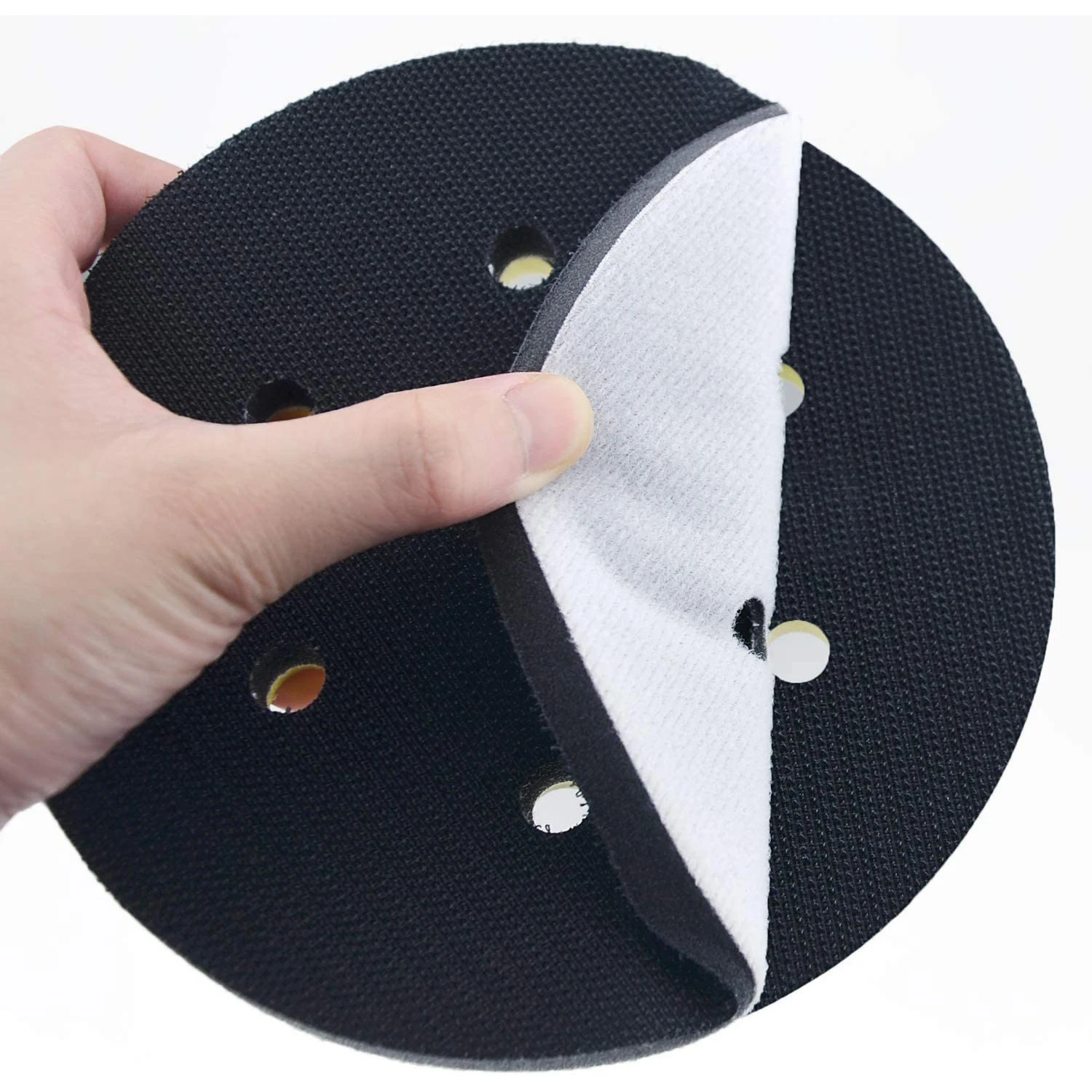 2 pezzi 6 pollici 150mm 6 fori spugna morbida interfaccia cuscino tampone di lucidatura per tamponi abrasivi e dischi abrasivi Hook & Loop lucidatura