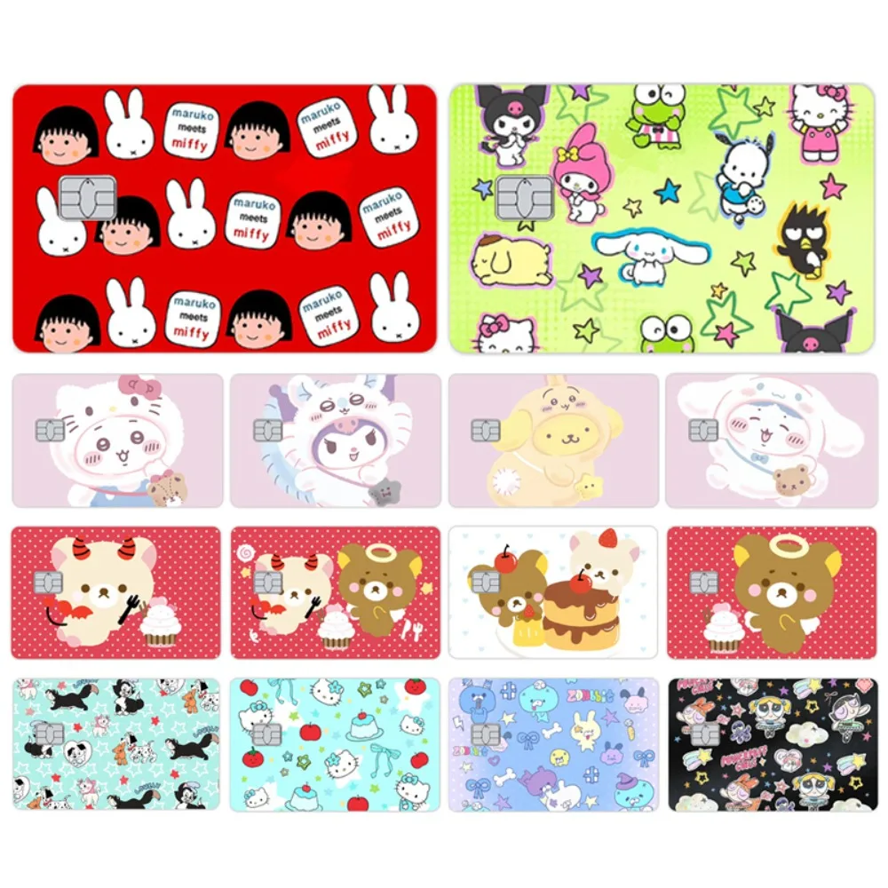 

Anime Cartoon Hellokitty Rilakkuma for Bank Credit Card Skin Stickers Bus Card Matte Pvc Film Tape Waterproof Sticker Decoration