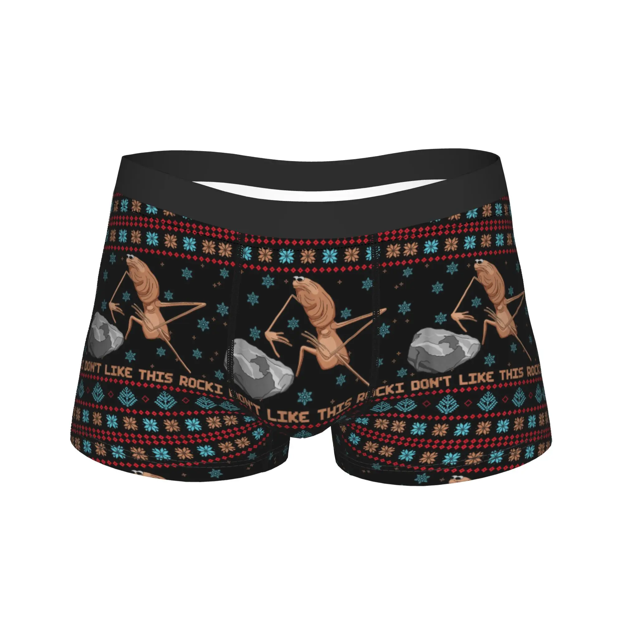 

Men I Don't Like This Rock Marcus The Worm Underwear Xmas Sexy Boxer Briefs Shorts Panties Homme Mid Waist Underpants M-XXL