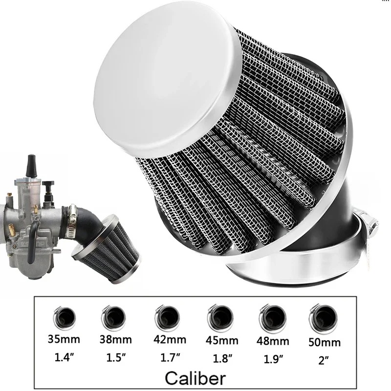 Kit de inducción de admisión de filtro de aire de coche, cono de motocicleta, filtro de ventilación de aire de aluminio, accesorios de bicicleta de Cross ATV, 35mm, 38mm, 42mm, 45mm, 48mm, 50mm