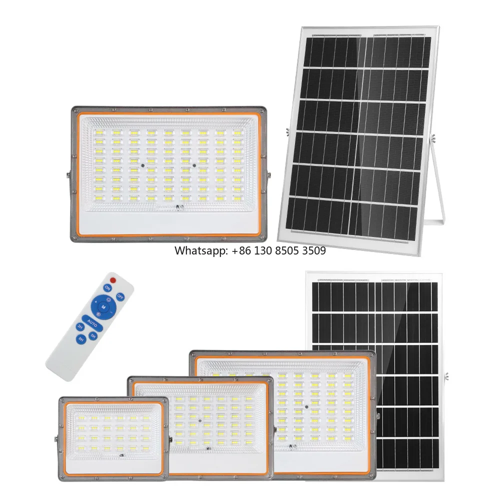 IP67 300W Solar LED Flood Light with Remote Control for Street and Commercial Lighting