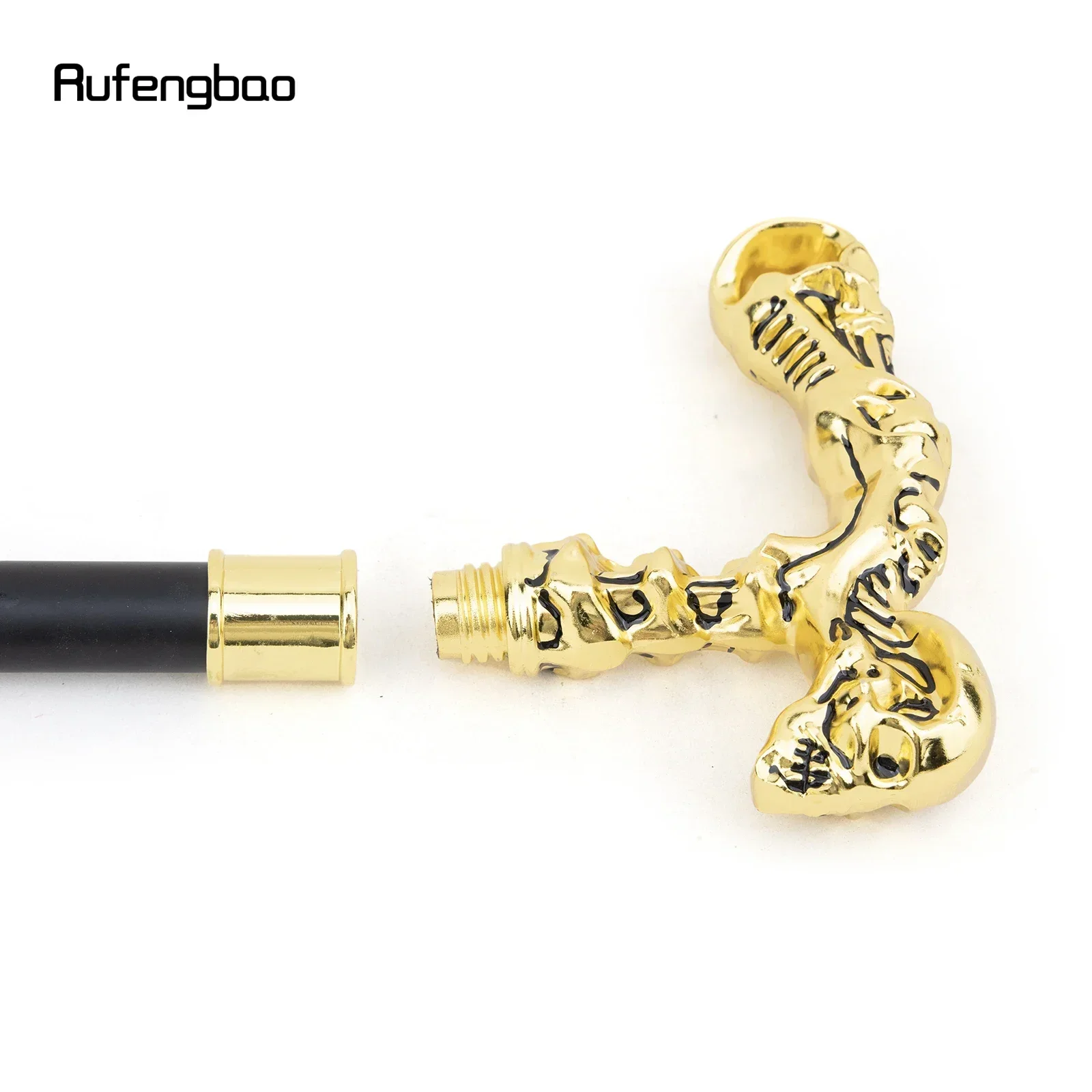 Goldener Totenkopf-Gehstock, dekorativer Vampir, Cosplay, Vintage-Party, modische Performance-Bühne, 93 cm