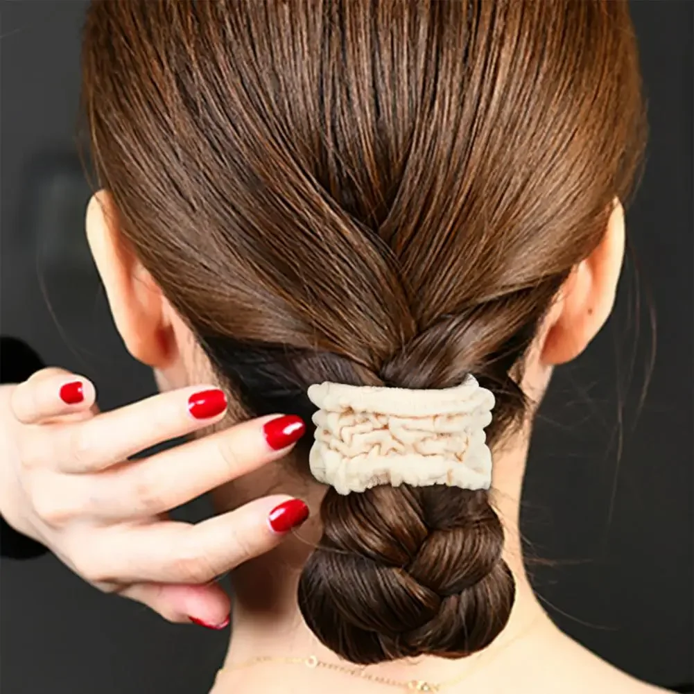 Clássico Grande Stretch Thick Hair Laços para Mulheres e Meninas, Pano sem costura, Titulares de rabo de cavalo, Knit Scrunchies, Pano