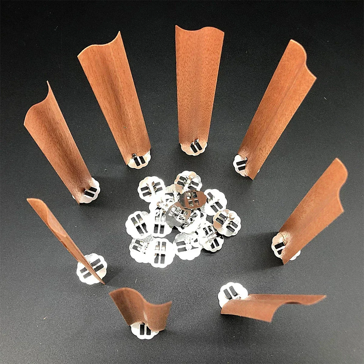 10pcs/set S-Shaped Wooden Candle Wicks Eco-friendly Smokeless Big Flame Wooden Wax Core & Base Clamp Candle Jar DIY Candle Kit