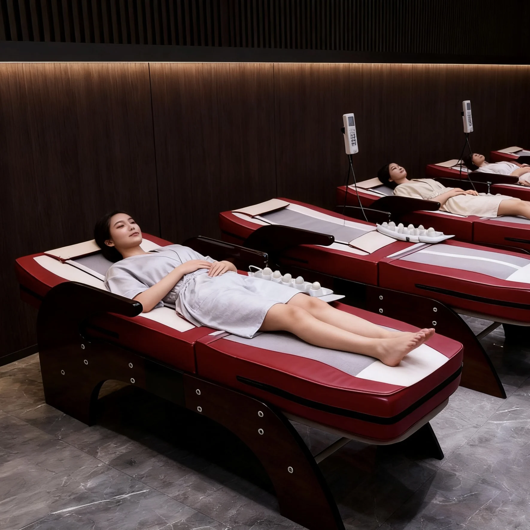 

Full Body Rolling Spa Beauty Table Infrared Heating Therapy Thermal Roller Automatic Hot Jade Master Massage Bed Korea