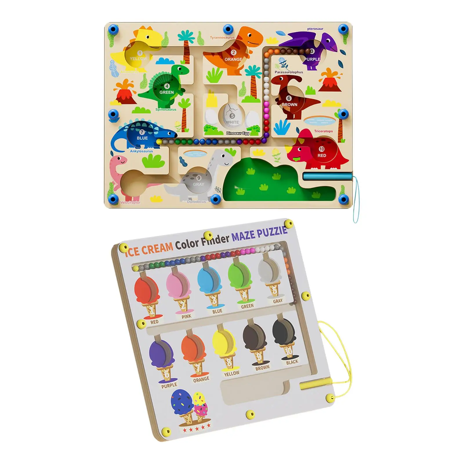 Wooden Magnet Puzzle Game Board Educational Toys Color Matching Learning Counting Puzzles Board for 3 4 5 Years Old Toddlers