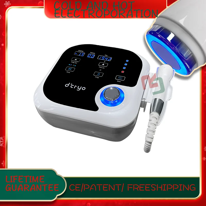 

New Dcool Cold and Hot Electroporation Machine with Red Blue Photon Therapy Handle Free Shipping