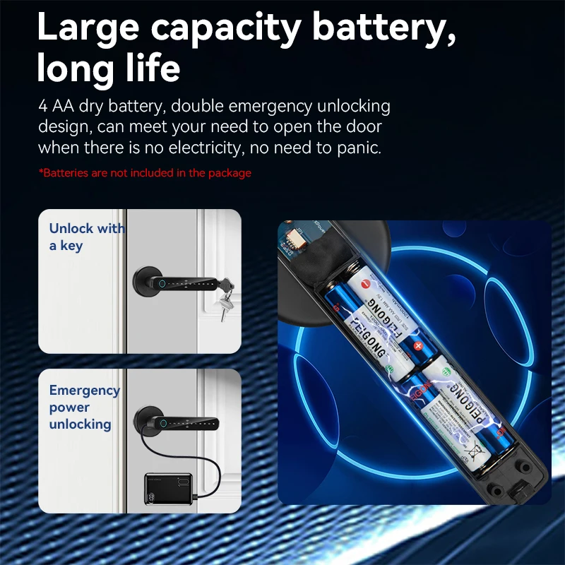 XSDTS مقبض قفل الباب الذكي مع بطاقة مفتاح بصمة الإصبع قفل الباب الرقمي لوحة المفاتيح مفتاح دخول قفل إلكتروني