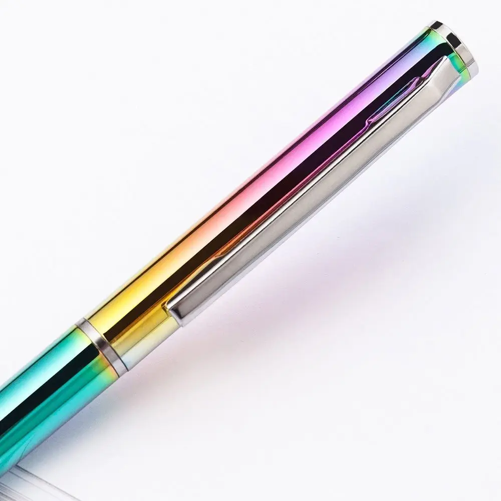 

Rainbow Colorful Color Metal Office Supplies Stainless Steel Advertising Pens Student Stationery Ballpen Ballpoint Pen