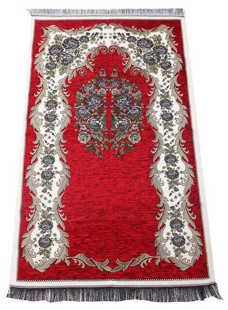 Lux Gulce Chenille Prayer Rug 0260 Claret Red Muslim Islam Sheet Prayer Mat Holy Quraan Islamic Mats