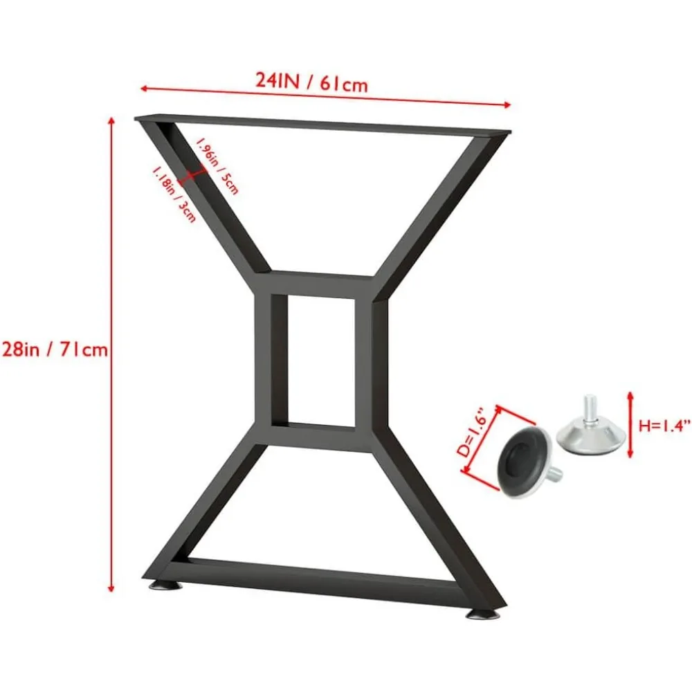 Pernas de mesa de metal modernas de 28 polegadas de altura, pernas de mesa soldadas de ferro fundido para projetos domésticos DIY, adequadas para mesinhas de cabeceira, mesas de centro,