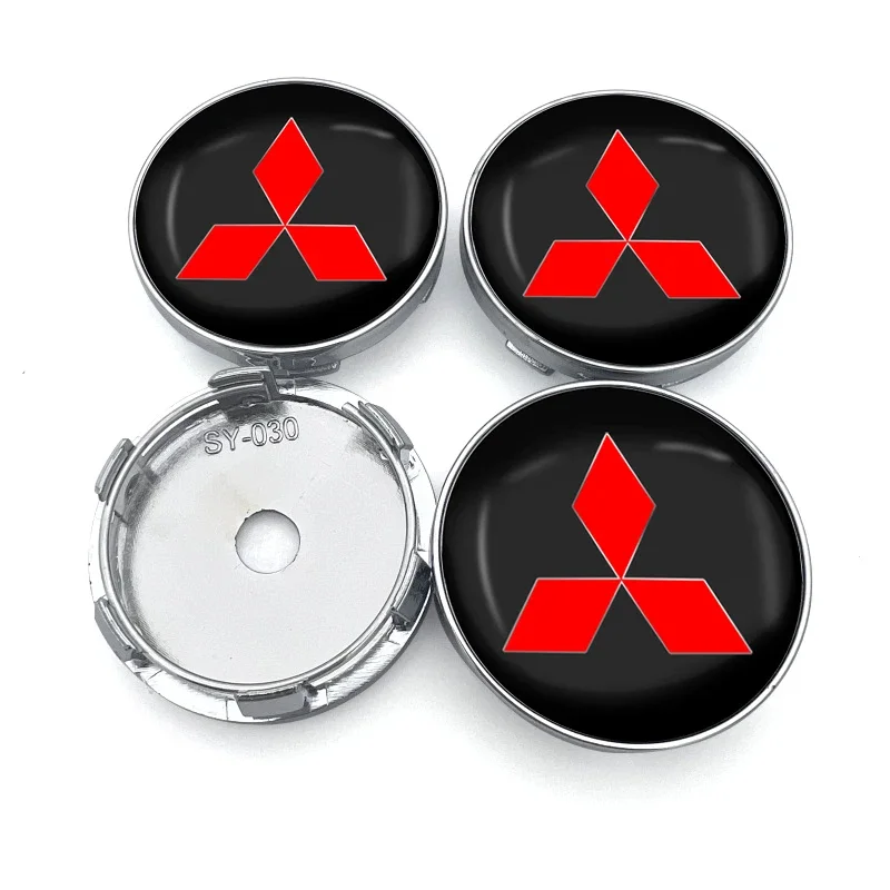 4pcs Car Wheel Center Hub Cap Stickers Rim Cover Emblem Decal For Mitsubishi Ralliart Pajero Lancer l200 ﻿Outlander Montero