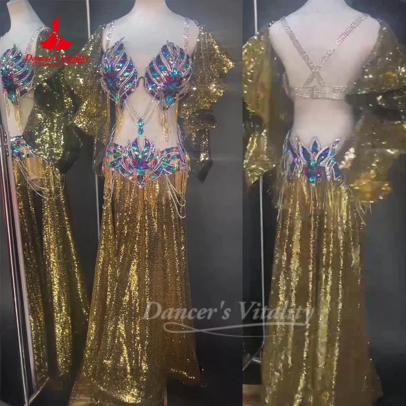 

Belly Dance Clothing Customized Luxury AB Stones Performance Costumes Adult and Children's Oriental Dance Sets Dance's Vitality