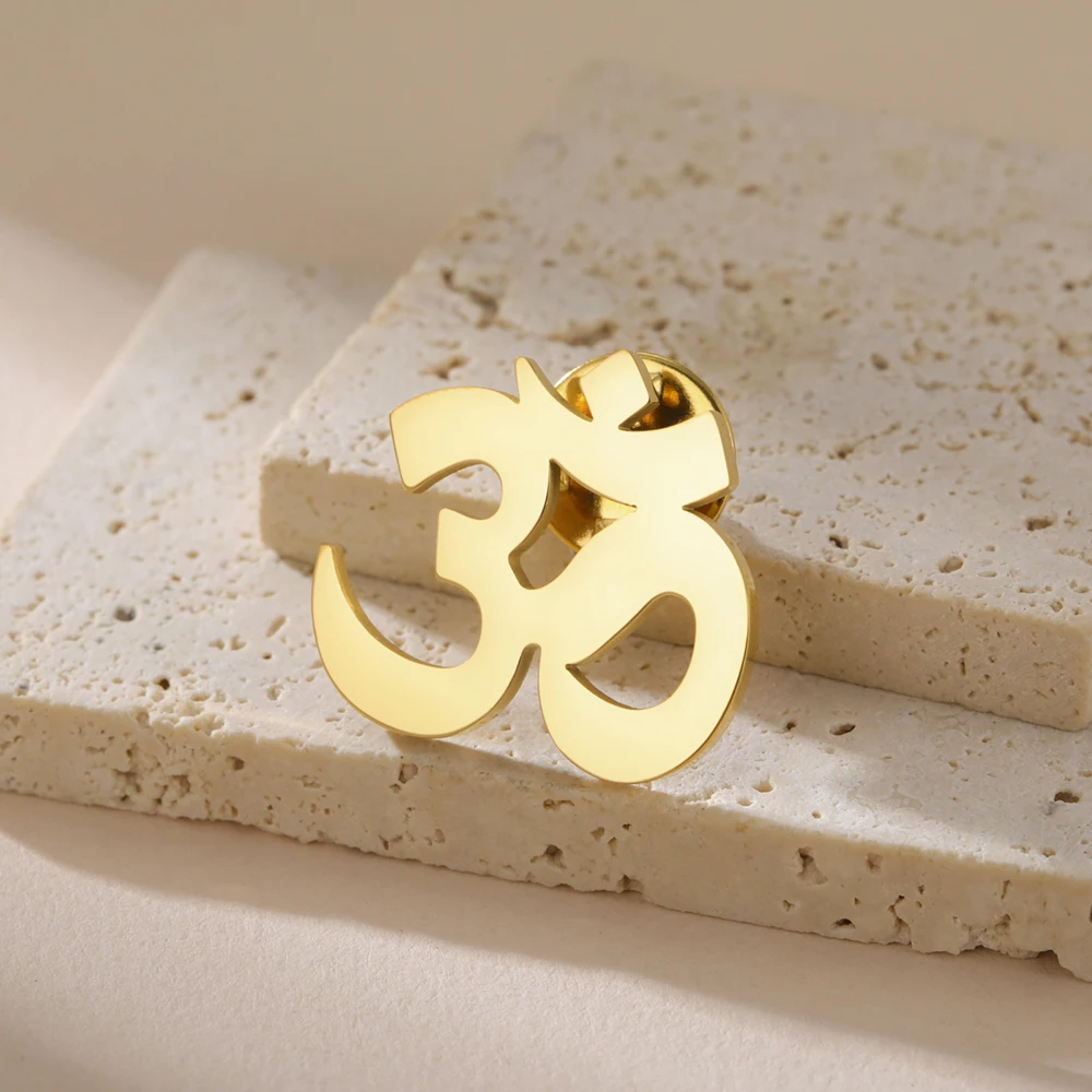 Dawapara Sanskrit Symbol Om Aum Ohm Brosche Yoga Schmuck Hindu Spirituelles Amulett Edelstahl Anstecknadeln – Detail 11