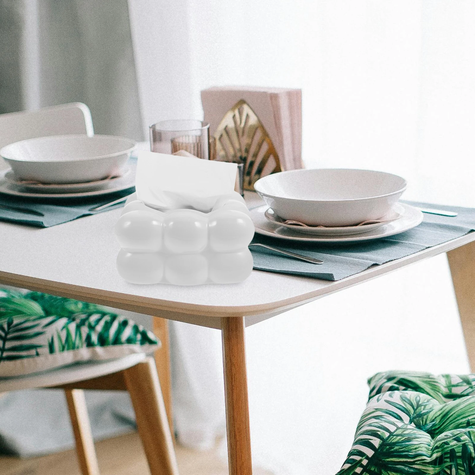 

Sturdy Ceramic Tissue Dispenser Box Elegant Design for Living Room Bedroom Car Ktv Practical Paper Towel Container