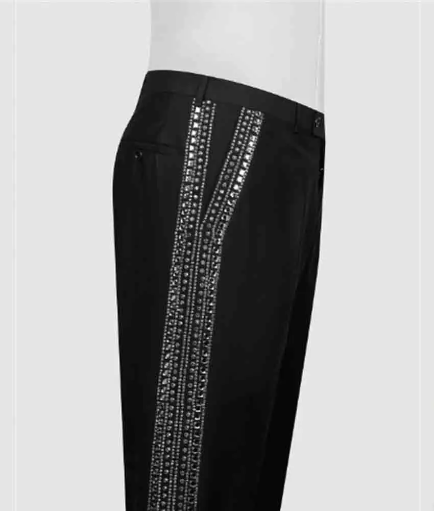 Luxury Crystal Beading 3-piece Men's Suit High Quality Men's Stage Costume Wedding Party Dress Men's dinner party suit;