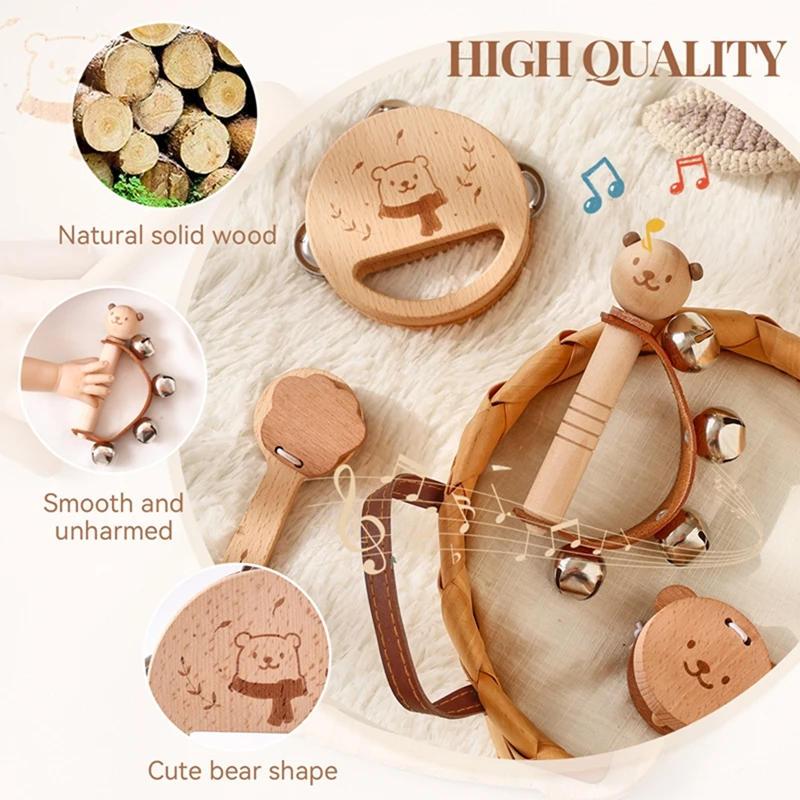 Musical Instruments For Baby 1-3 Year Montessori Children Wooden Toys Musical Game Interactive Toy Toddler Educational Toy Gifts