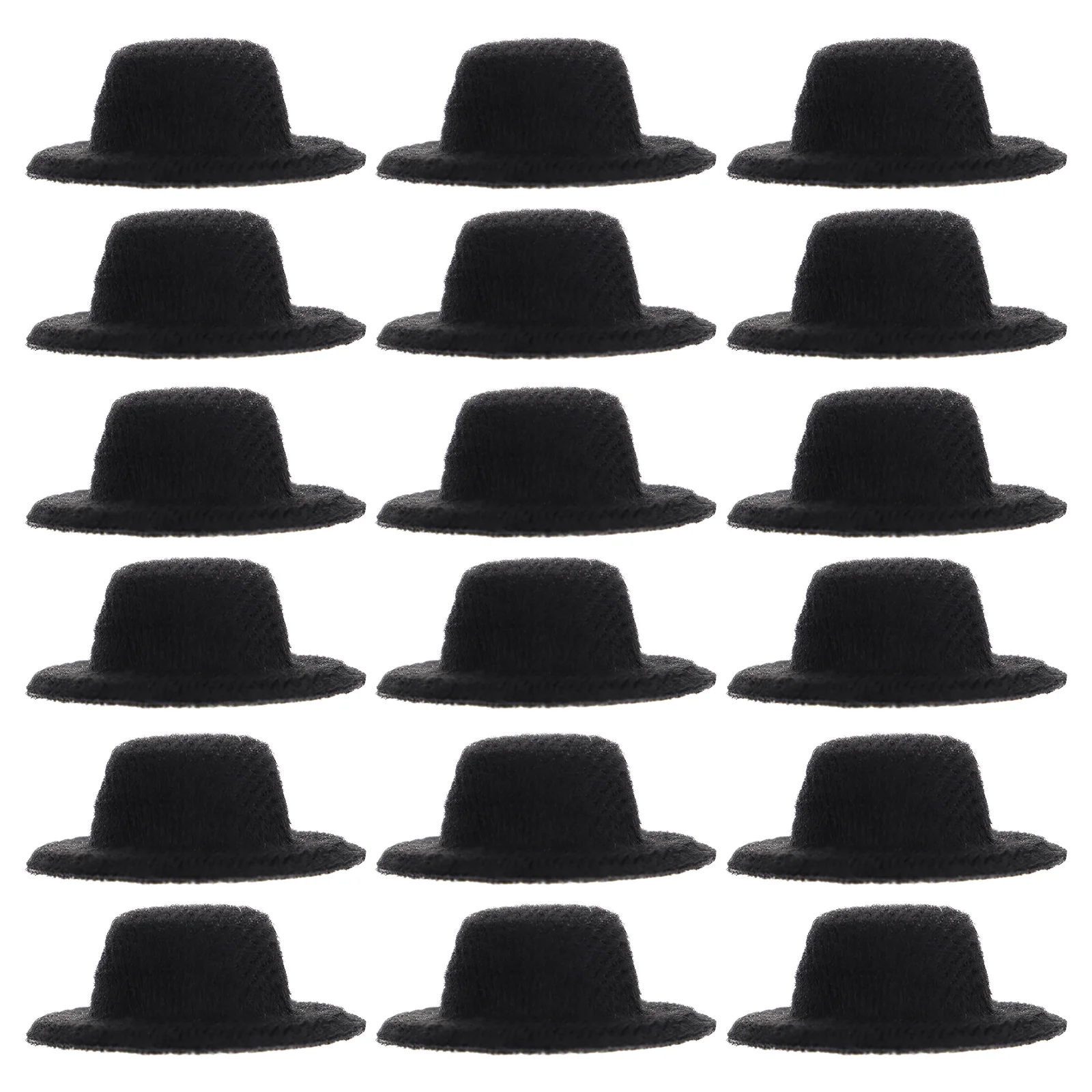 20 Pcs Mini Hat Hats Black Formal Model Miniature DIY Cloth Dress-up Fashion Accessories