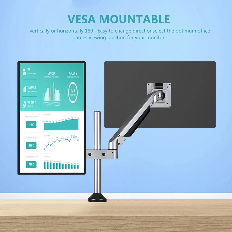 EGOBAS 18.5inch 1080P 4K FHD VESA Portable Mini Monitor 100% sRGB 300cd/㎡ 3ms Response Extend Screen Gaming Monitor w/ Speakers