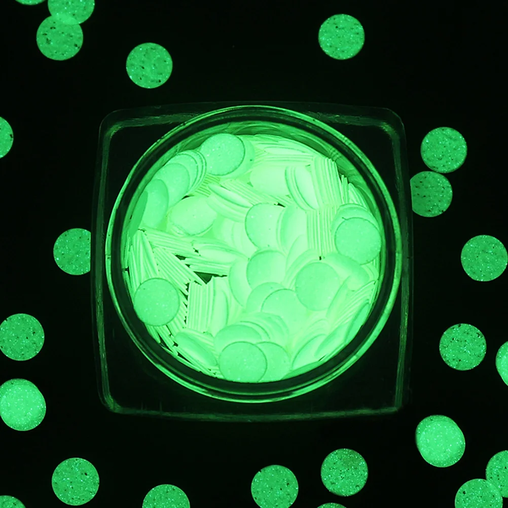 

1Set 5 Bottles Luminous Sequin Nail Stickers Star Moon Snowflake DIY Art Friends Family