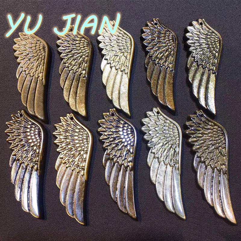 Exquisite Gold Obsidian Angel Wing Feather Pendant Ladies Men's Fashion Necklace Natural Crystal Stone Handmade Jewelry