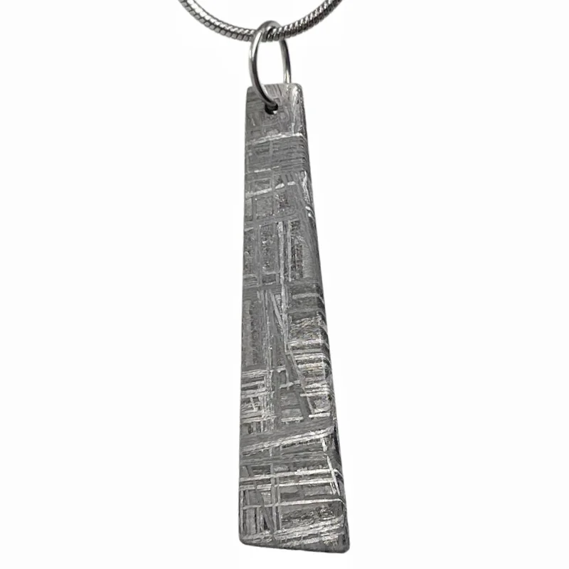 Gibeon Meteorite Necklace Pendant Natural Meteorite Slice Trapezoid Shape Cosmic Jewelry Collectible Souvenir Gift LK566