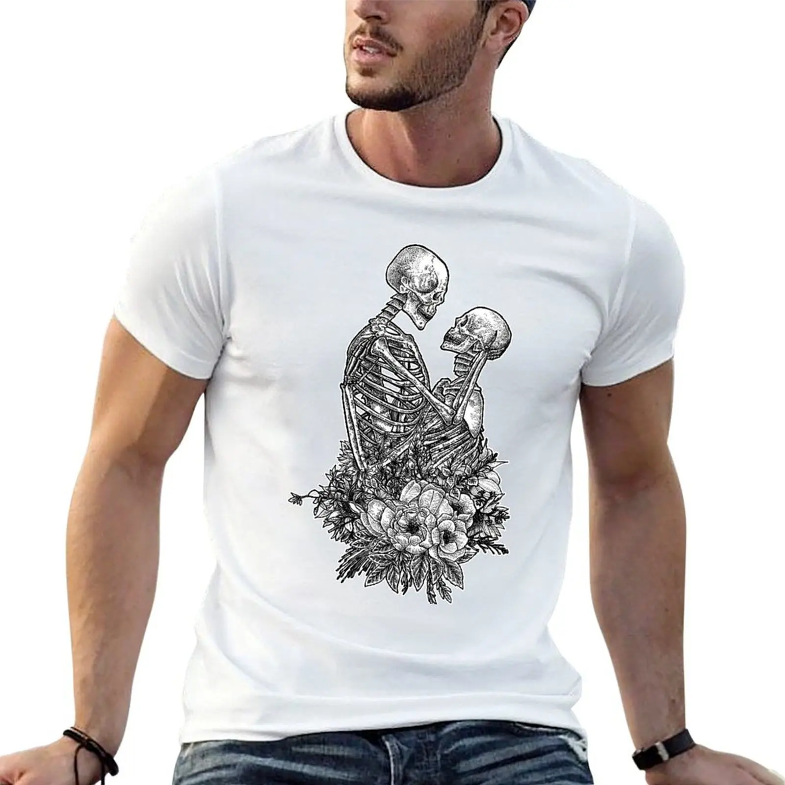 

Skeleton Love T-Shirt man t shirt graphic anime t shirts oversize T-Shirt