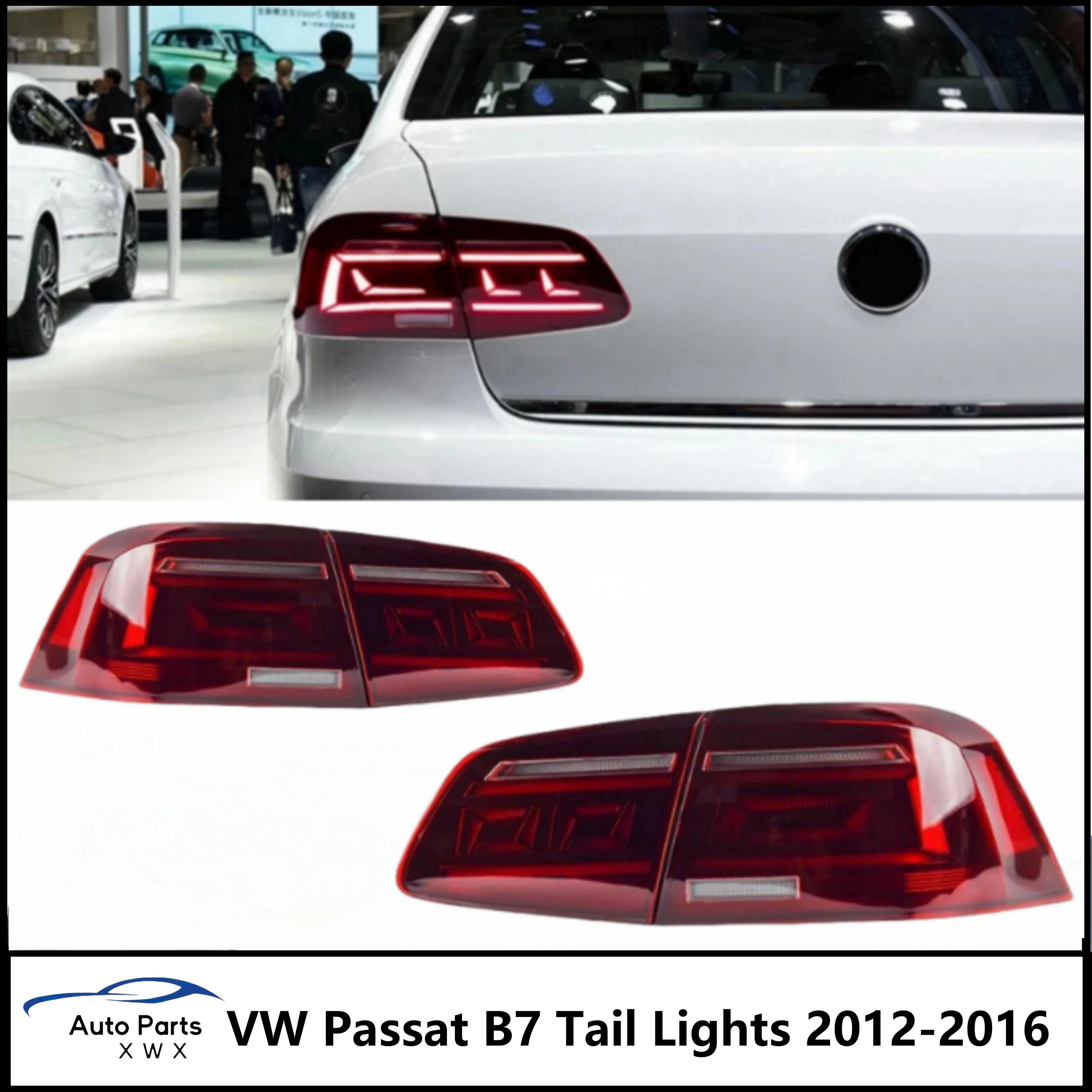 Car Styling for VW Passat B7 Tail Lights 2012-2016 Magotan LED Tail Lamp B.5 Design DRL Dynami Signal Brake auto Accessories