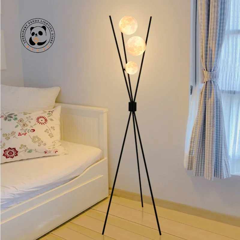 

Nordic LED Floor Lamp 3D Moon Table Standing Light for Living Room Bedroom Bedside Light Tripod Lamp Loft Study Decor Desk Light