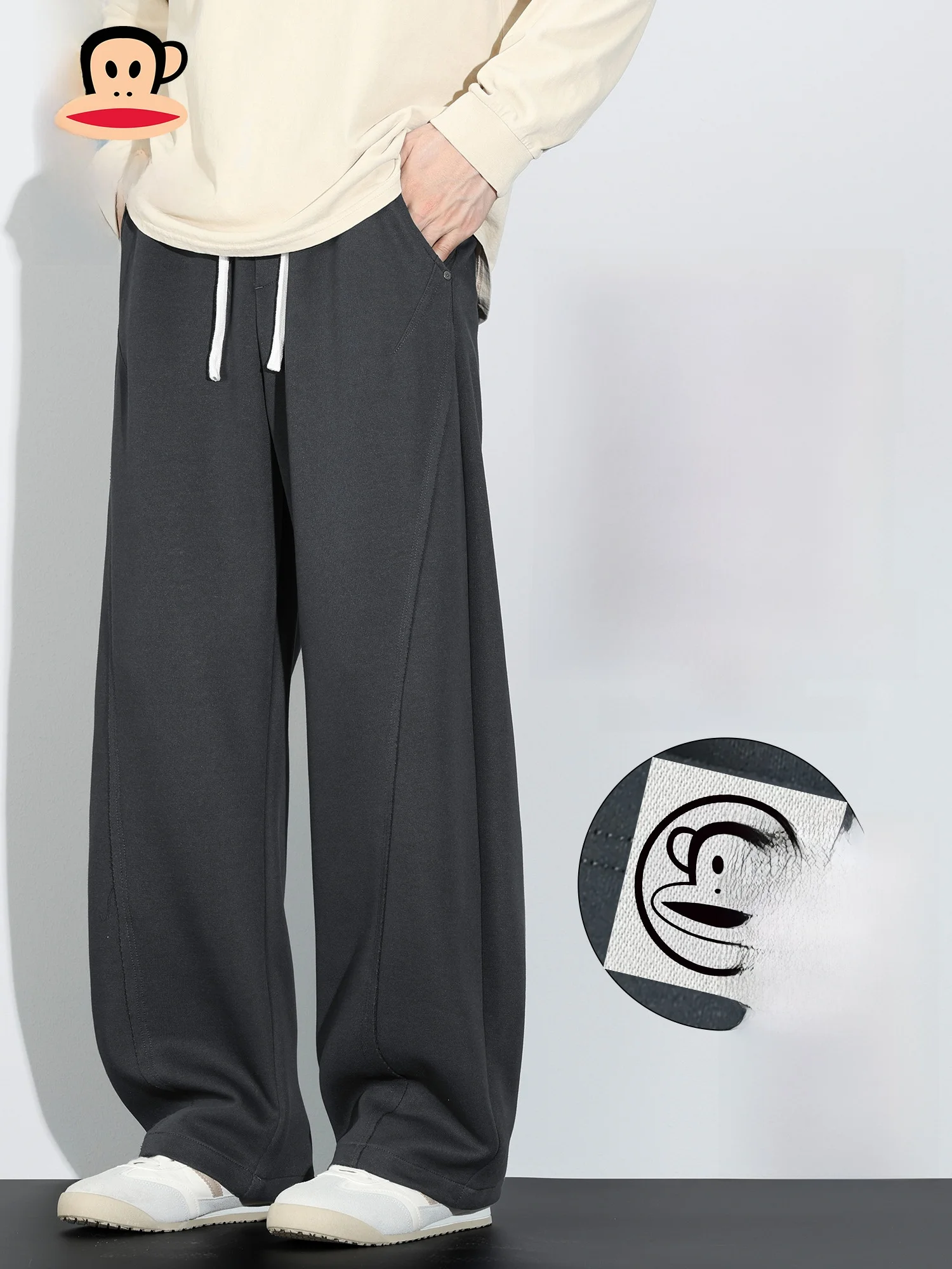 

PaulFrank Thiened Fce Lined Loose Fit Spor Casual Pants for Men Winter Straight Leg Pants Comfortable Cotton Polyester...