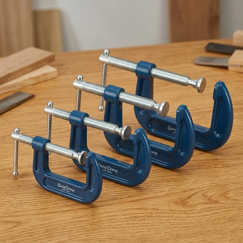 Pince en G 2-8 pouces, corps en fonte ductile, traitée thermiquement, galvanisée, vis lisse, couple élevé, robuste, antirouille, outil de serrage pour le travail du bois