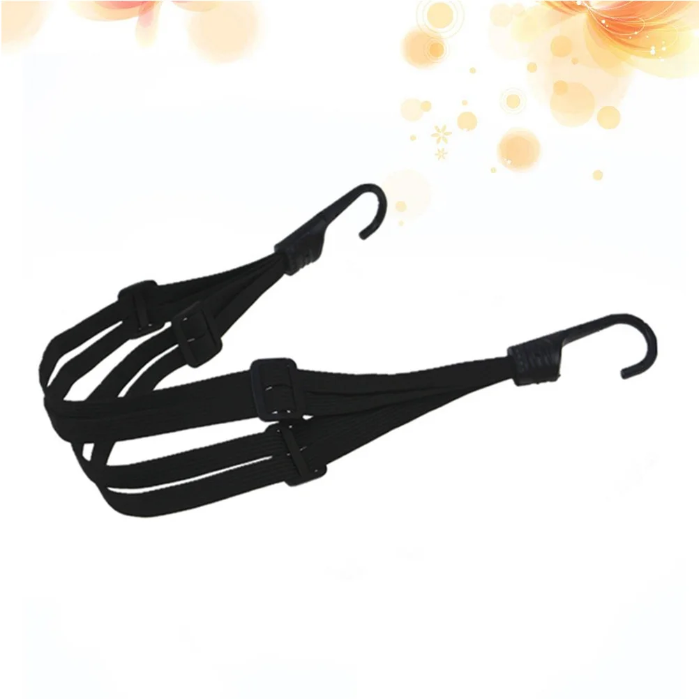 Sangle de corde élastique pour bagages à 2 crochets, fil d'acier solide rétractable noir, filet pour moto, vélo, voiture électrique