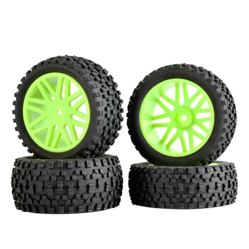 

For RC Off Road Car HSP HP 4pcs/Lot Rubber RC 1/10 Buggy Wheels & Tires 12mm Hex Hub Mount