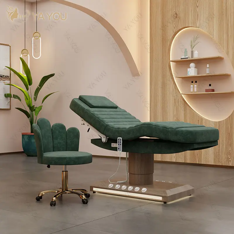 풋 컨트롤 및 고밀도 스펀지 페이셜 베드가 포함된 3개의 모터 전기 미용 침대