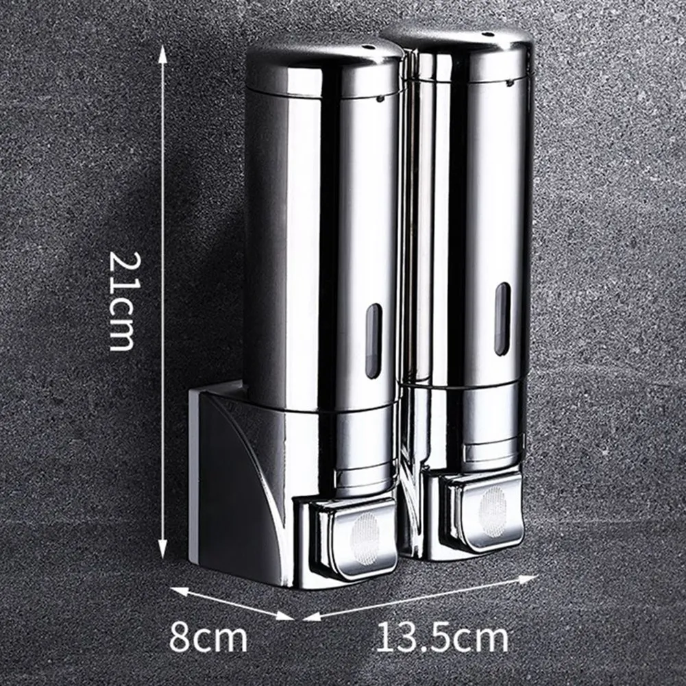 ABWR-Soap Dispenser Wall Wall-Mount Hotel Shampoo Lotion Liquid Soap Dispenser Stainless Steel Hand Soap Dispenser