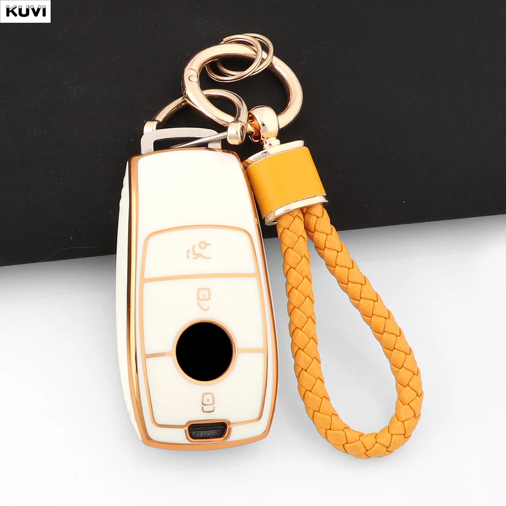 

Fashion TPU Style Car Key Case Cover For Mercedes Benz A C E S G Class GLC CLE CLA GLB GLS W177 W205 W213 W222 X167 AMG Keyless