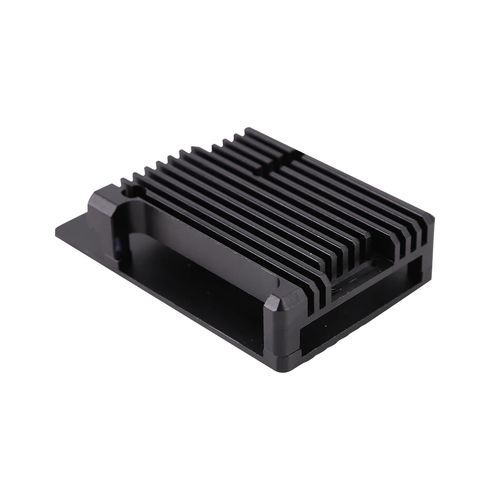 Casing Logam Kotak Hitam Perak untuk Raspberry Pi 3 Model B B+ Casing Paduan Aluminium tanpa Kipas Pendingin Ganda