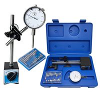 Dial Indicator with Magnetic Base and Point Precision Inspection Set Dial Test Indicator Long Arm 0-10mm Professional Gauge