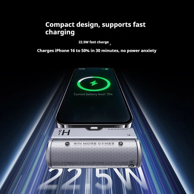 Nubia REDMADIC DAO Vita Power Bank 5000mAh Capacity Fast Charging 22.5W with Type-C Port Portable Mobile Power Bank