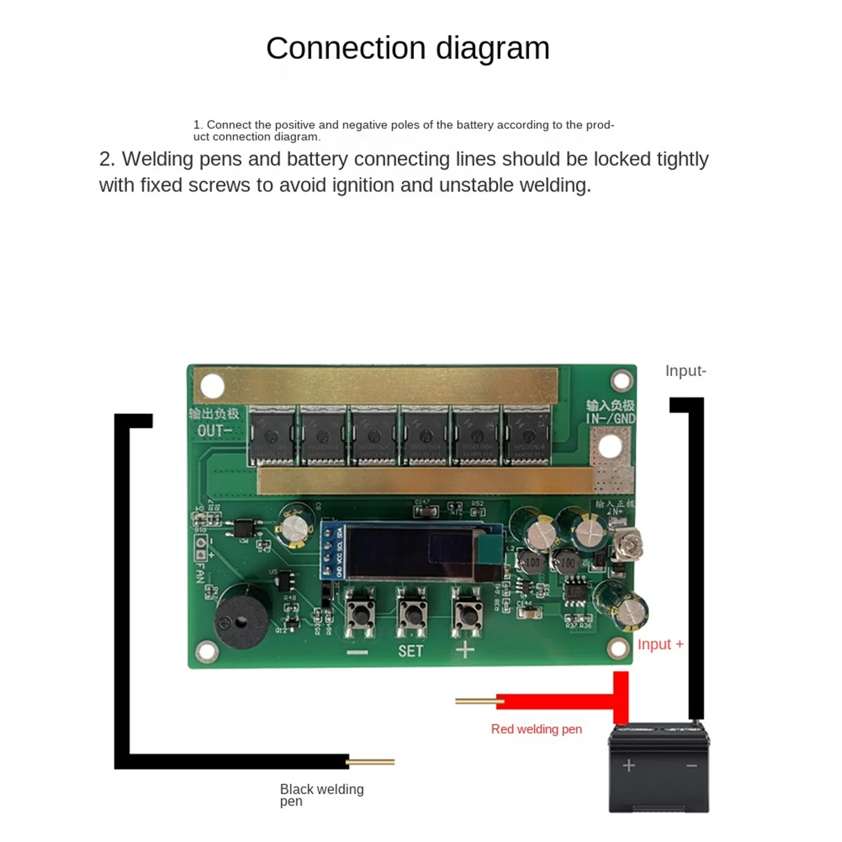 デジタルディスプレイスポット溶接機制御ボードセット,PCB回路基板,リチウム電池用インテリジェント,12V, 18650