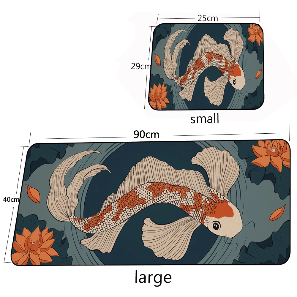 Koi Butterfly Osaka Japan Desk Pad Gaming Mouse Pad Computer Office Mat Gaming Accessories Mousepad Keyboard Cabinet Mouse Pads